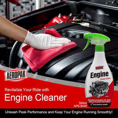 Aeropak 500ml Bottle Car Care Engine Cleaning Spray Degreaser Quickly Clean Dry Unscented for Oil Sludge Carbon Deposits Removal