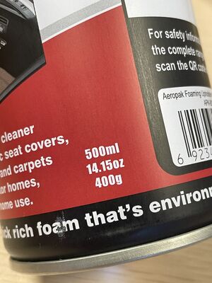 AEROPAK Universal Car Shampoo Lemon Fragrance 650ml for Cleaning Car Interiors and Houses