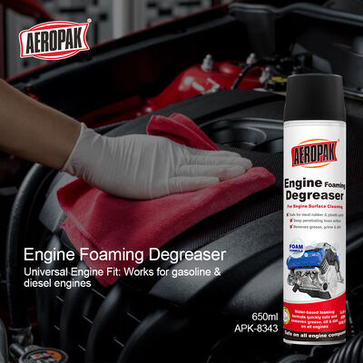 Aeropak 650ml Aerosol Foaming Engine Cleaner Spray Quick Removal Heavy Oil Stains Old Engine Unscented 3-Year Expiration