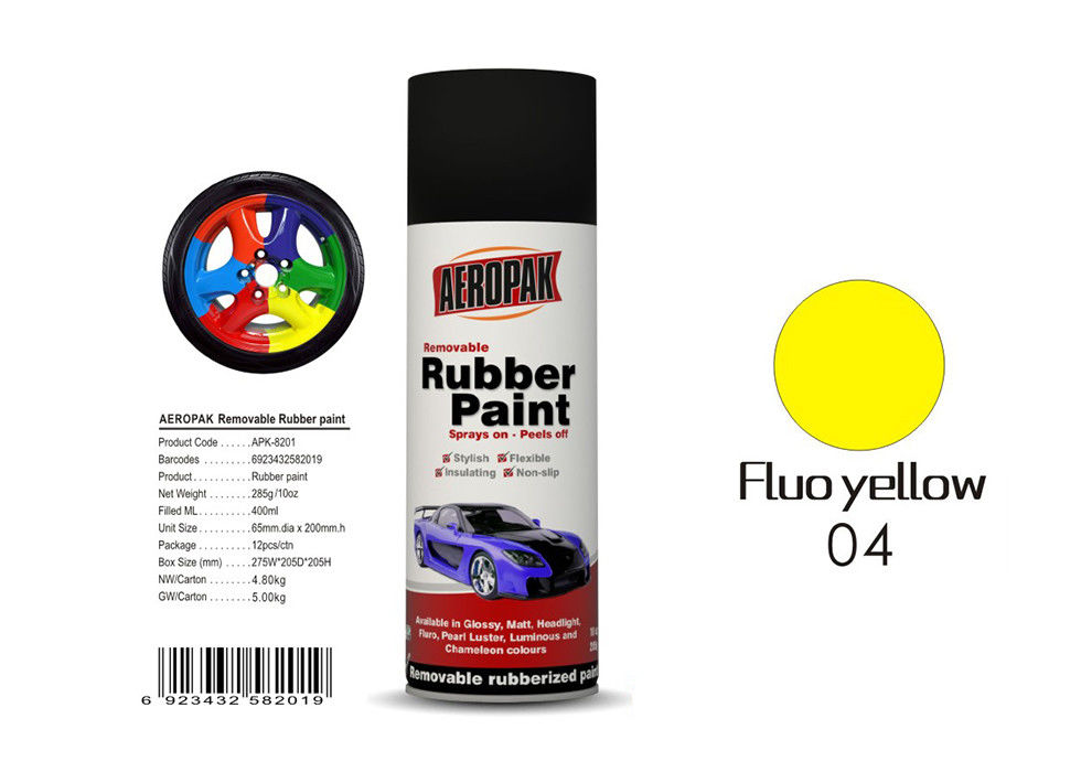 Fluo Yellow Color Spray Paint Remover 12pcs / Ctn For Car Coating