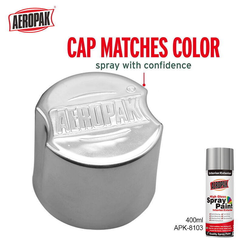 Shock Resistance Quick Drying Bright Chrome Aerosol Spray Paint for Metal and Plastic Surfaces